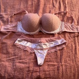 Victoria Secret Pink Bunny Bra & Panty Set